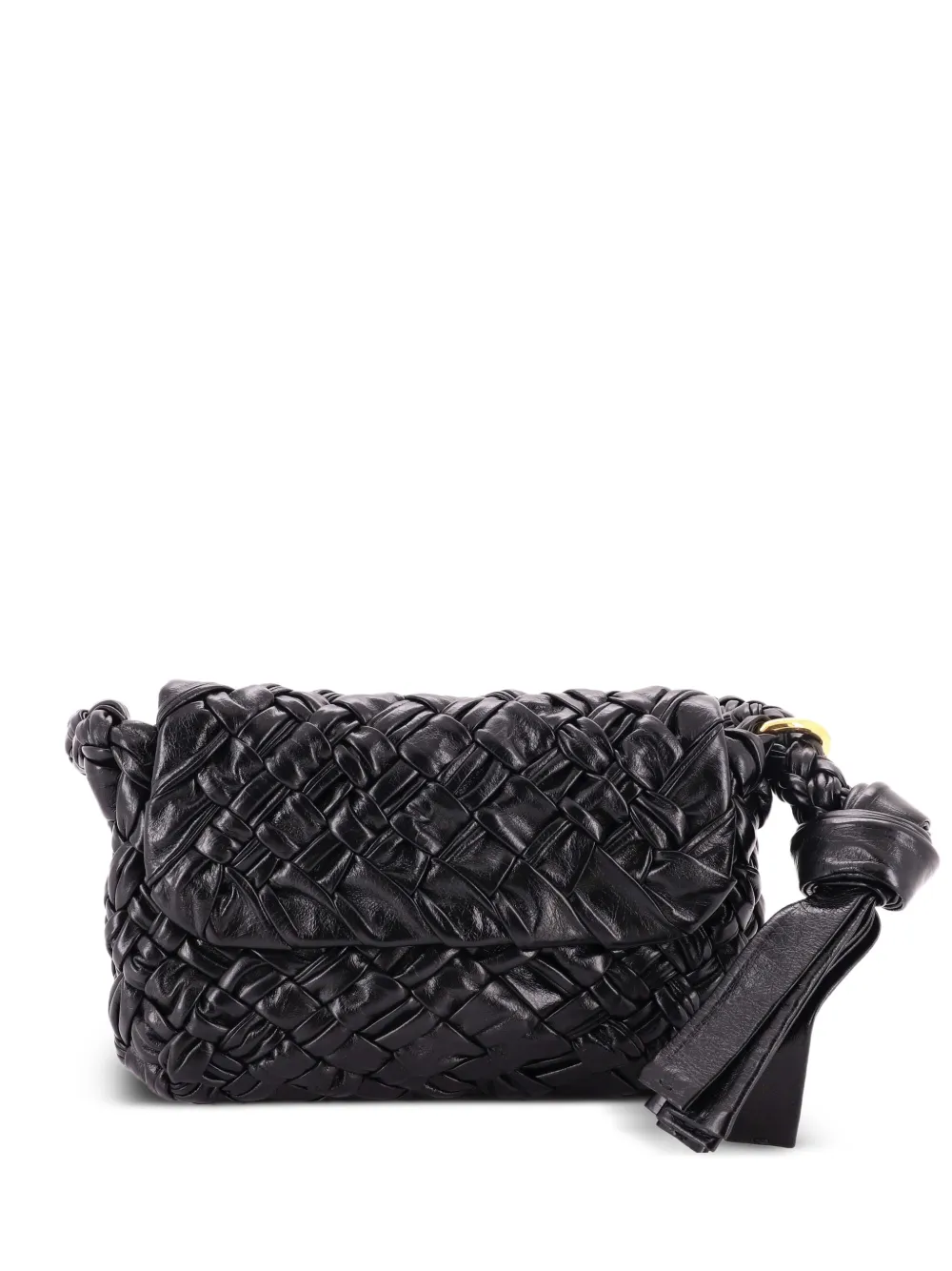Bottega Veneta Pre-Owned Plissierte Kalimero Citta Intrecciato Schultertasche - Schwarz