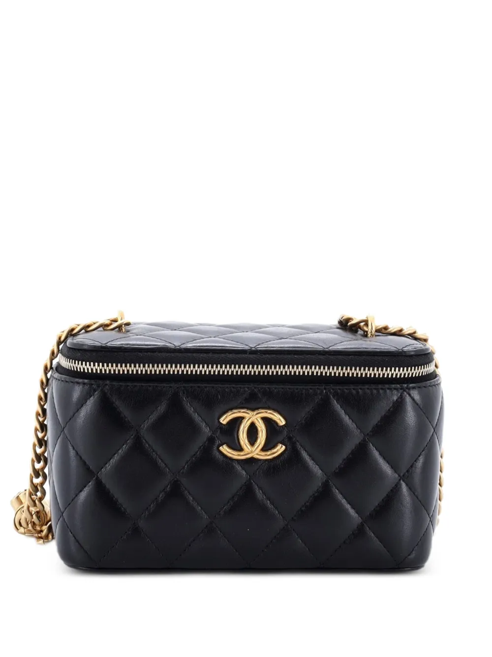 CHANEL Pre-Owned All Slide Long Vanity Case with Chain Quilted Lambskin Small crossbody bag - Nero