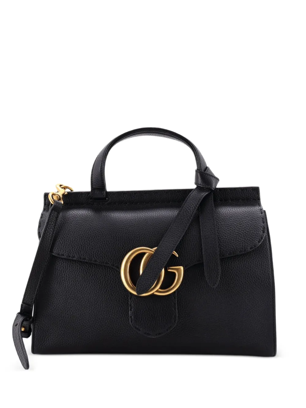 Gucci Pre-Owned GG Marmont Top Handle Bag Leather Small satchel - Black