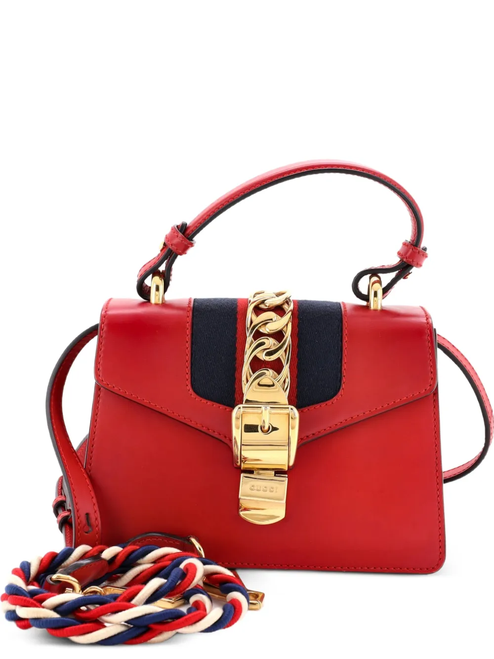 Gucci Pre-Owned mini sac à main Sylvie en cuir - Rouge Gucci Pre-Owned mini sac à main Sylvie en cuir - Rouge