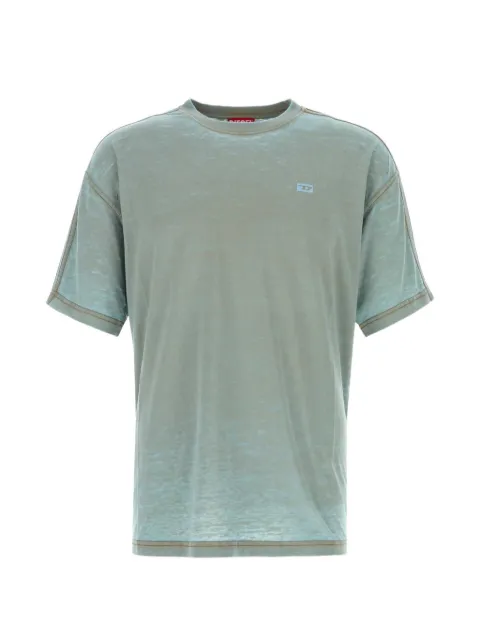Diesel faded-effect logo-patch T-shirt