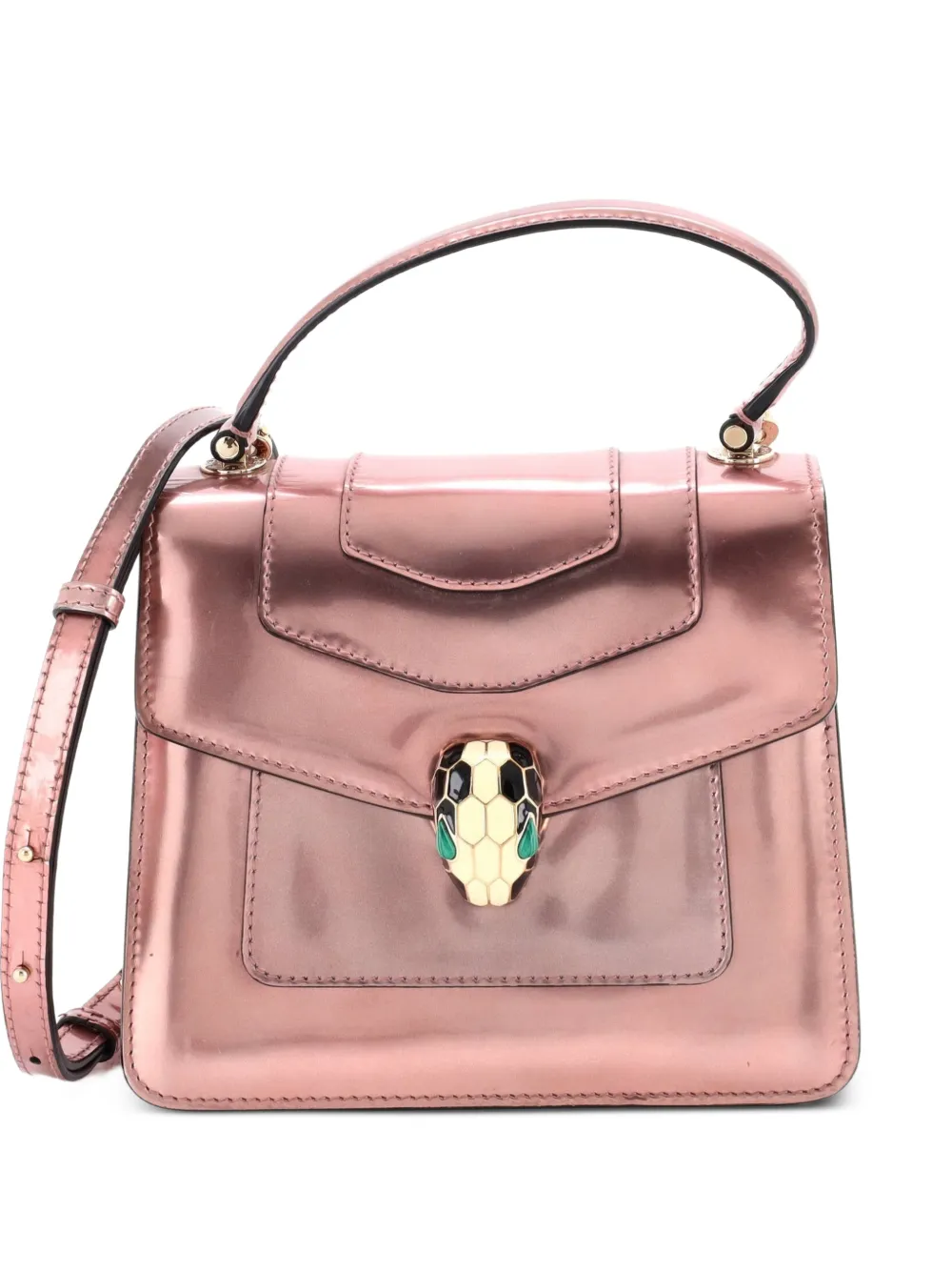 Bvlgari Pre-Owned Kleine Serpenti Handtasche aus Lackleder - Metallic