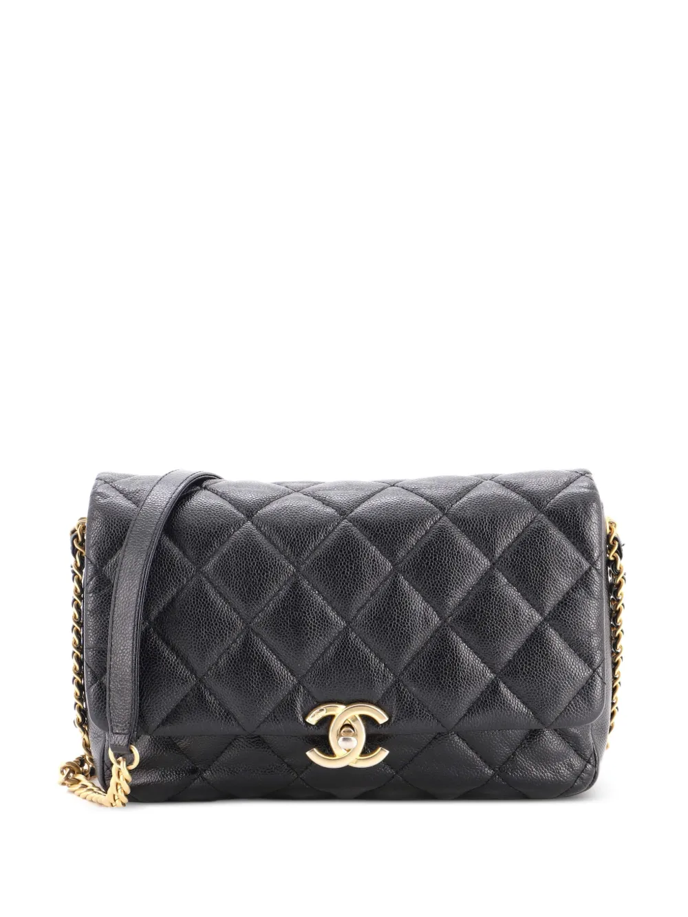 CHANEL Pre-Owned Classic Double Flap Bag Quilted Caviar Small shoulder bag - Nero