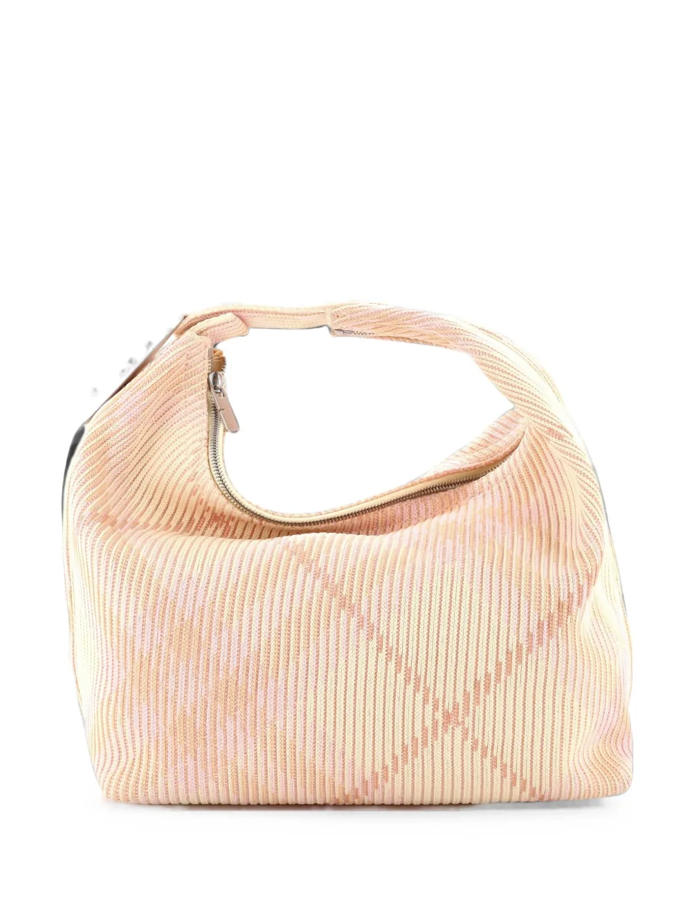 Burberry Pre-Owned Peg Handle Bag Knit Check Fabric Medium hobo bag - Multicolore