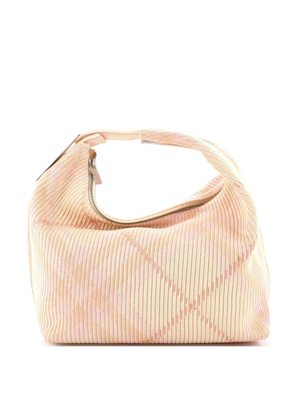 Burberry Pre-Owned Peg Handle Bag Knit Check Fabric Medium hobo bag - Multicolore