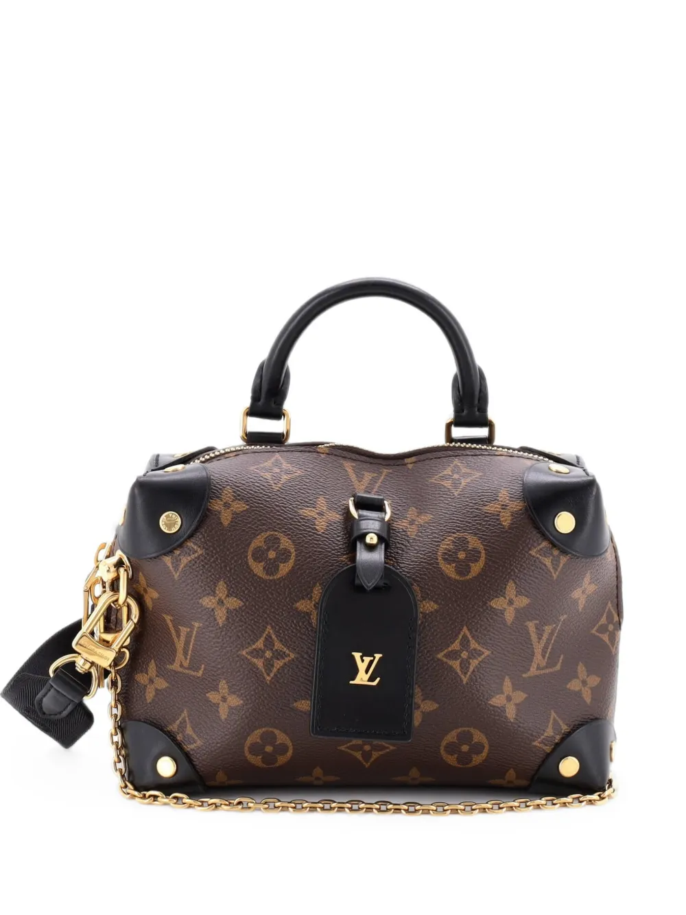 Louis Vuitton Pre-Owned Petite Malle Souple Handbag Monogram Canvas with Leather shoulder bag - Marrone