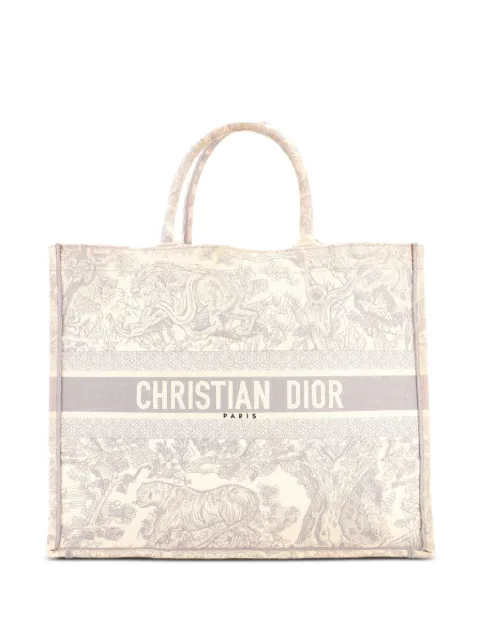 Christian Dior Pre-Owned Book Embroidered Canvas Large tote bag