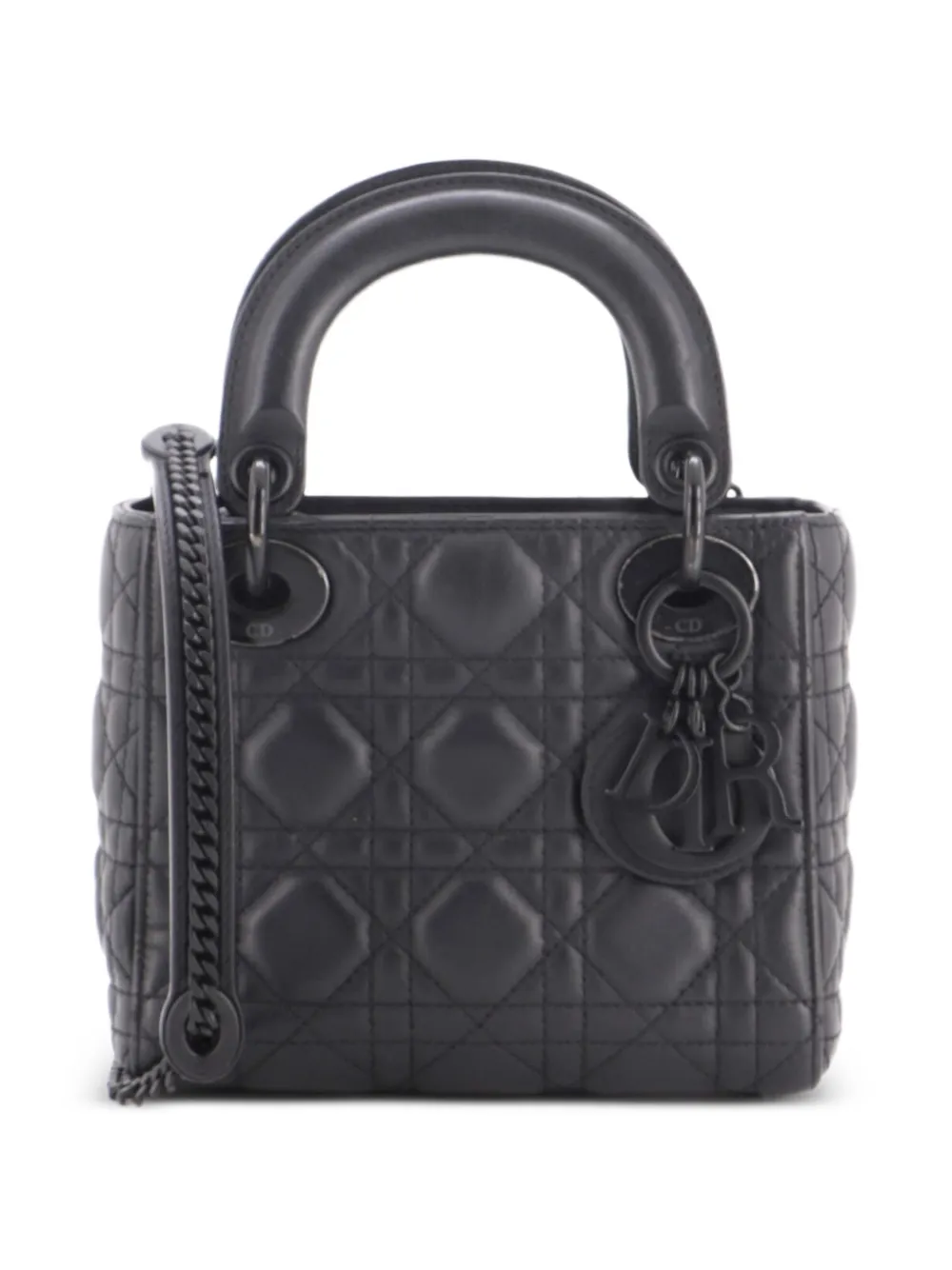 Christian Dior Pre-Owned Ultra Matte Lady Dior Chain Bag Cannage Quilt Calfskin Mini shoulder bag - Black