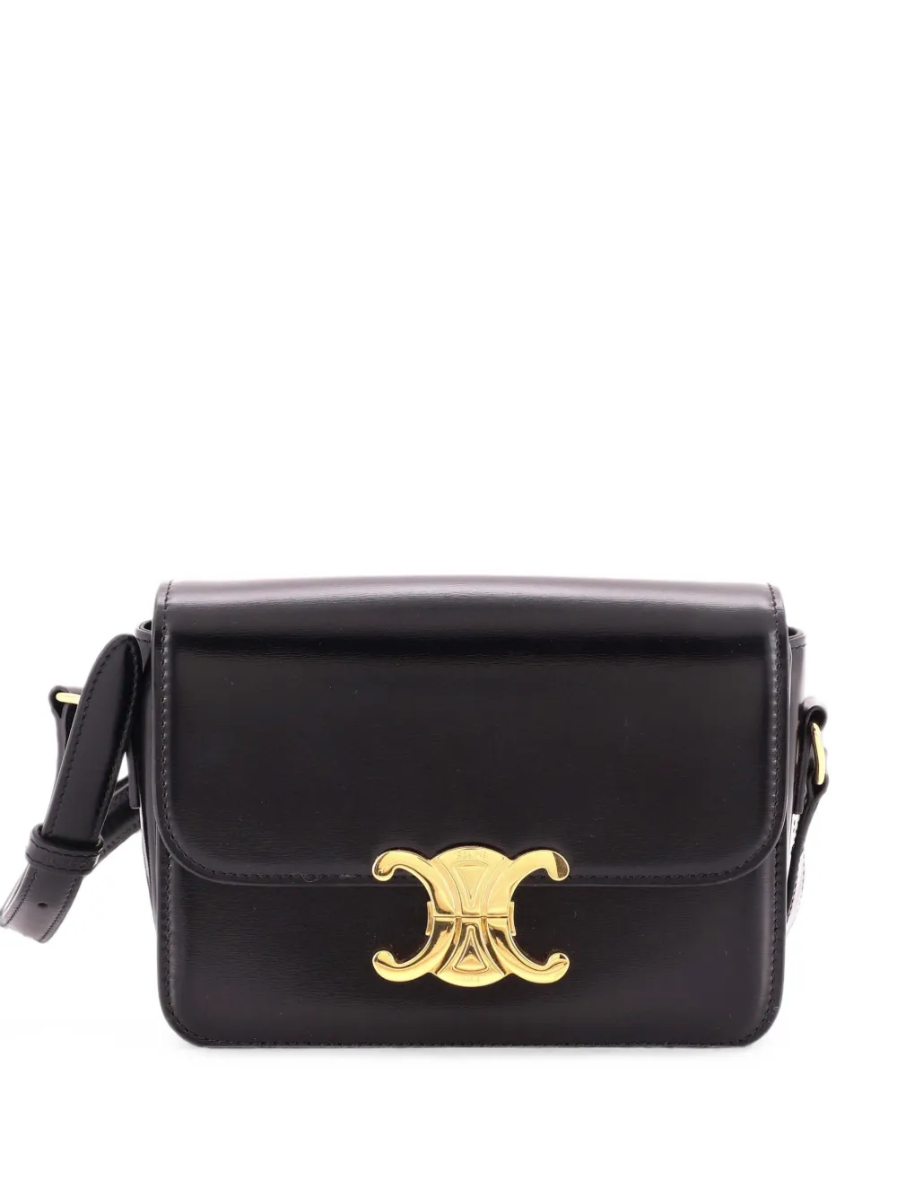 Celine Pre-Owned Triomphe Schultertasche Teen Umhängetasche aus glattem Kalbsleder - Schwarz