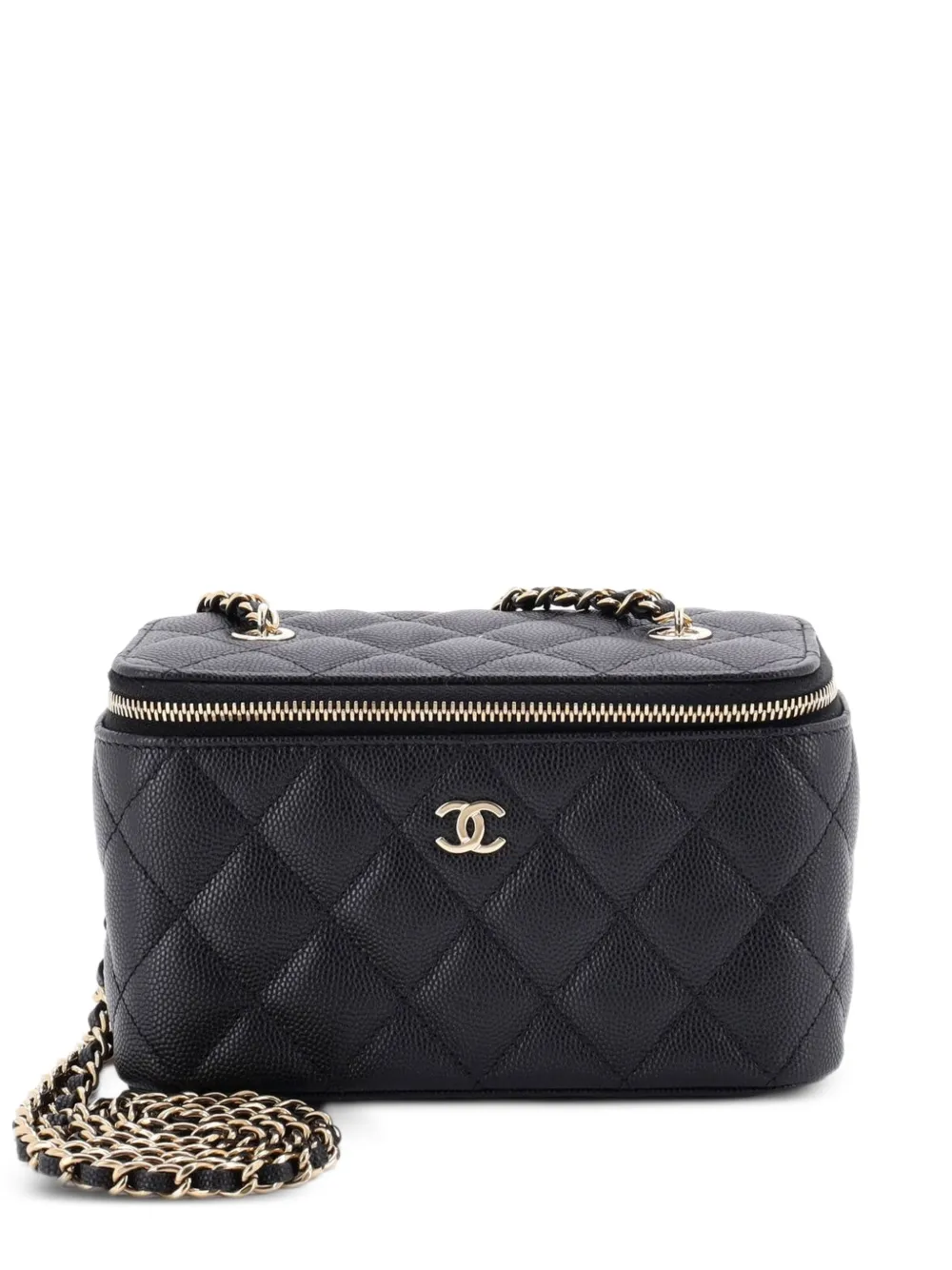 CHANEL Pre-Owned Classic Vanity Case with Chain Quilted Caviar Small crossbody bag - Black