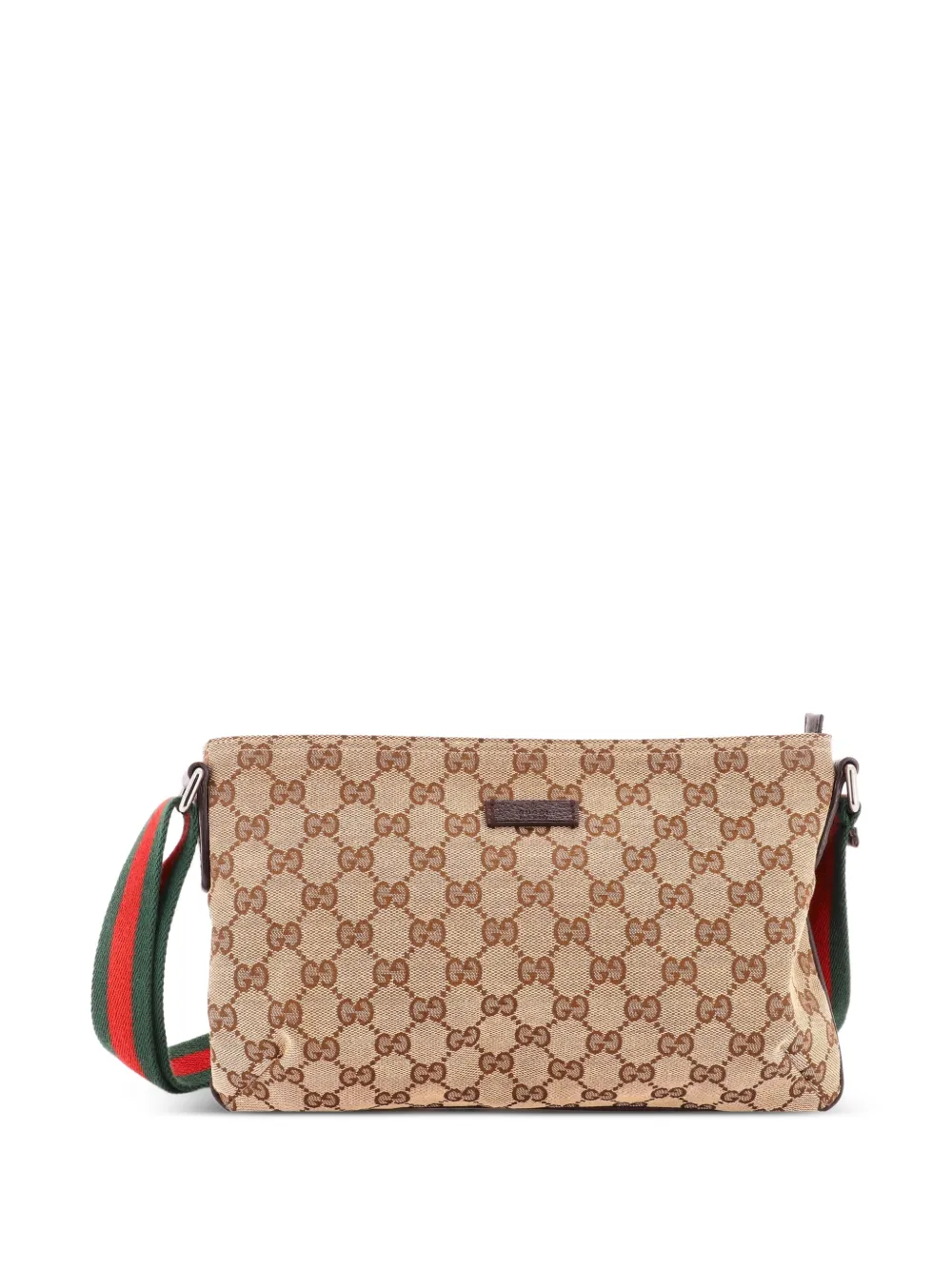 Gucci Pre-Owned Kleine Web Strap Kuriertasche aus GG Canvas - Braun