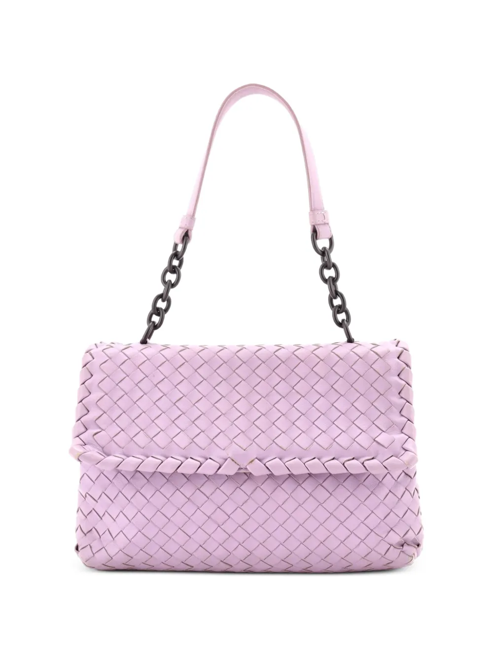 Bottega Veneta Pre-Owned Kleine Olimpia Schultertasche mit Intrecciato-Muster - Violett