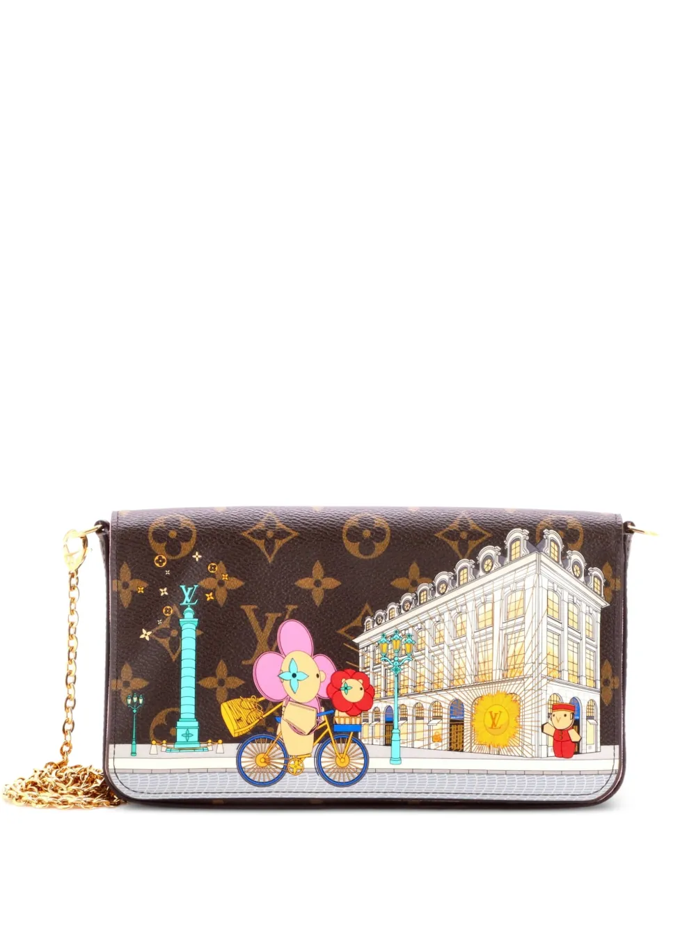 Louis Vuitton Pre-Owned Felicie Pochette Limited Edition Vivienne Xmas Monogram Canvas crossbody bag - Marrone