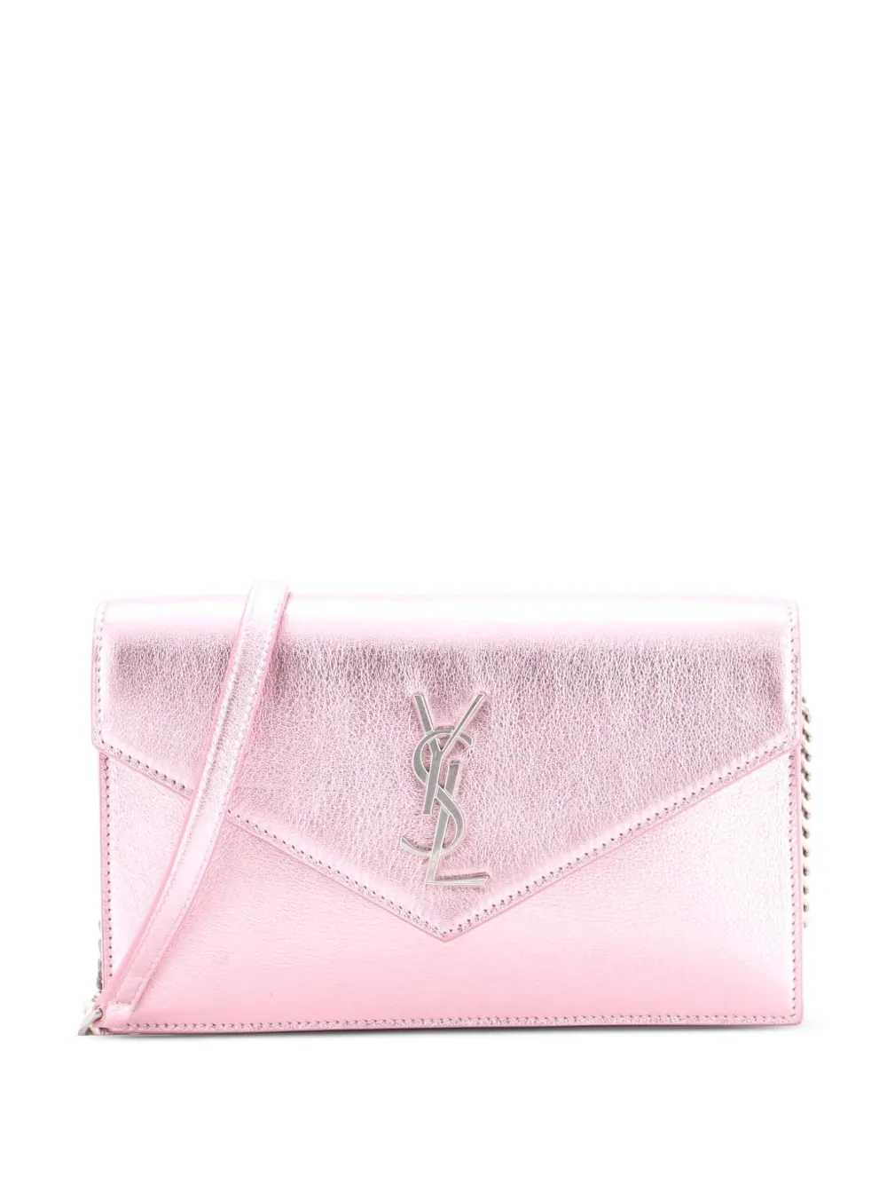 Saint Laurent Pre-Owned Classic Monogram Wallet on Chain Leather Small crossbody bag - Effetto metallizzato