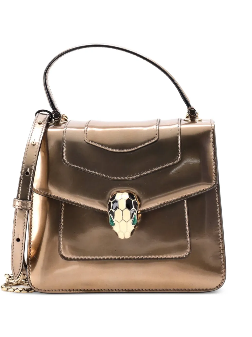 Bvlgari Pre-Owned petit sac à main Serpenti Forever verni à anse sur le dessus