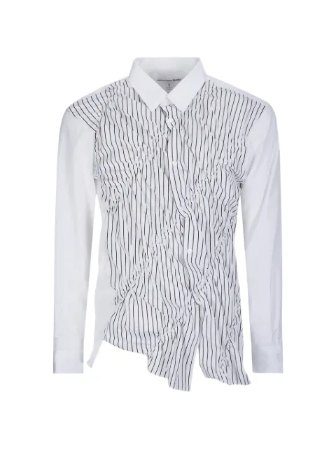 Comme Des Garçons Shirt striped-panel ruched shirt
