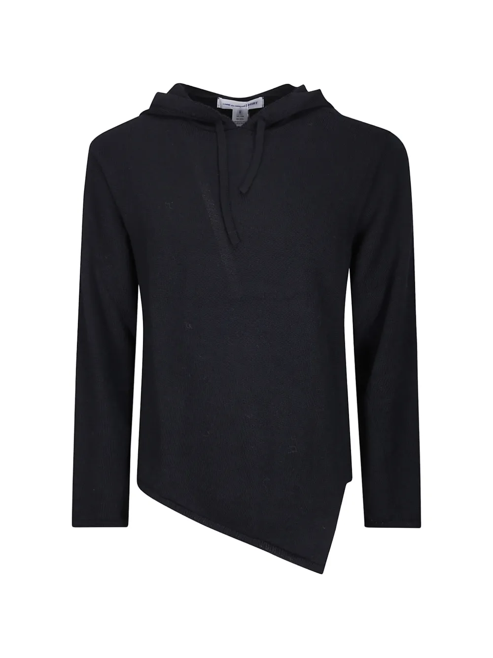 Comme Des Garçons Shirt asymmetric knitted hoodie - Black
