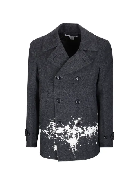Comme Des Garçons Shirt paint-splatter double-breasted coat