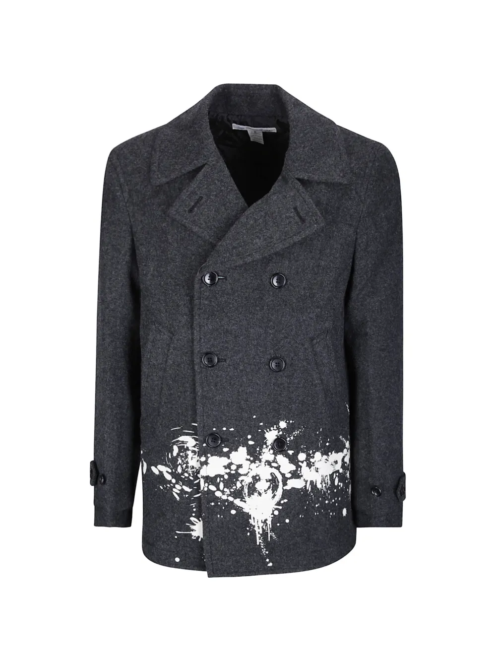 Comme Des Garçons Shirt paint-splatter double-breasted coat - Grau