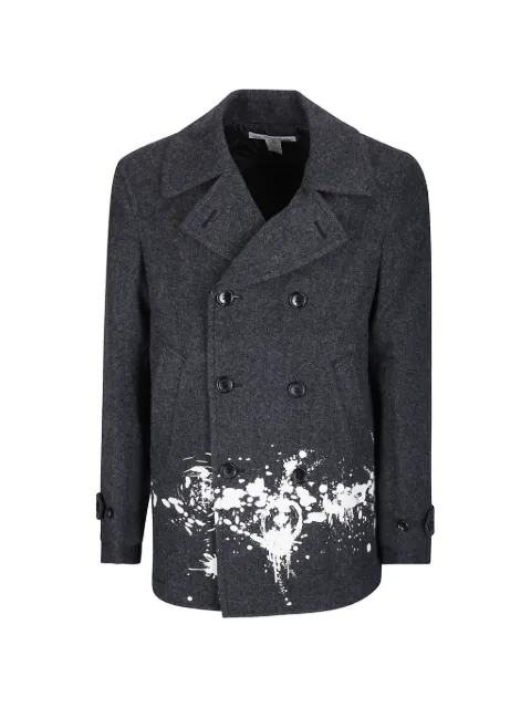 Comme Des Garçons Shirt paint-splatter double-breasted coat