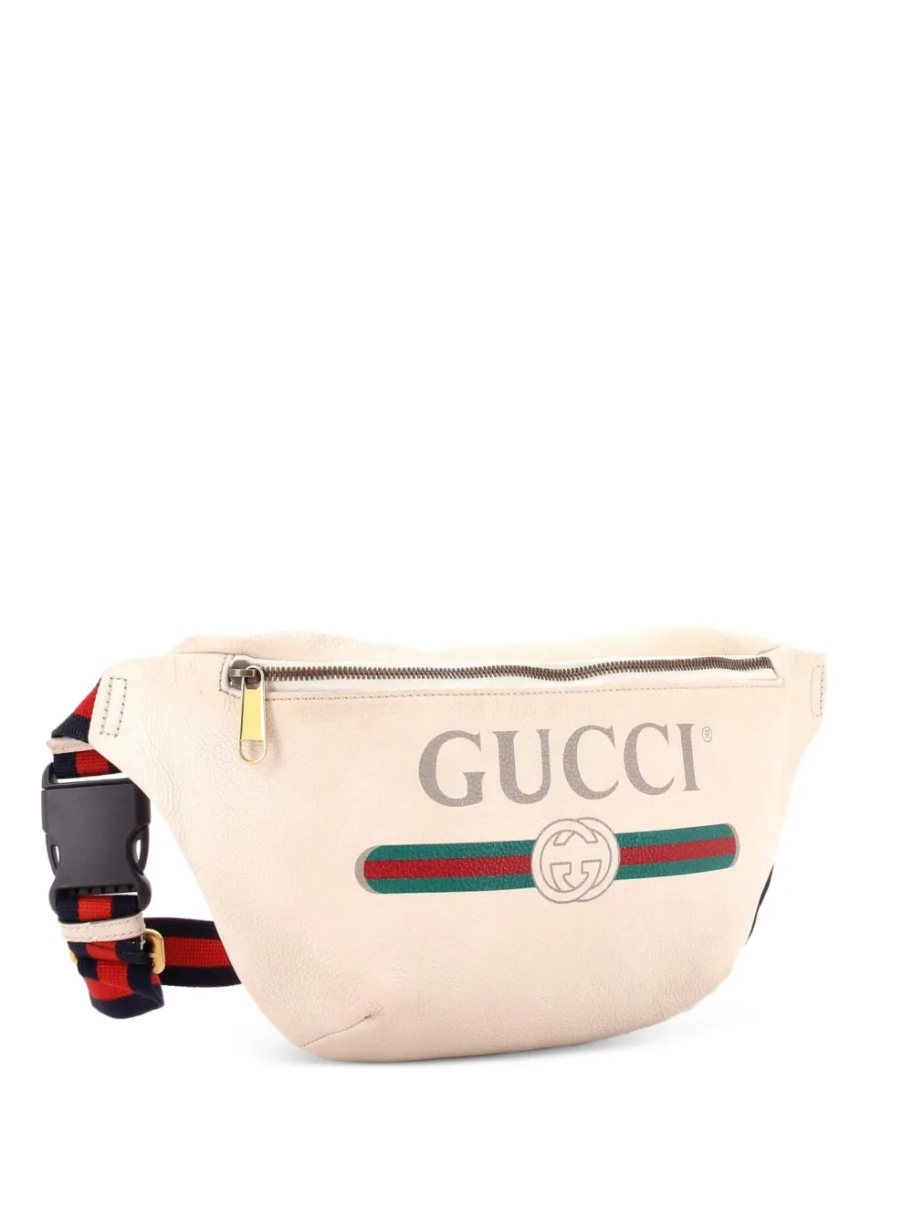 Gucci Pre-Owned sac banane médium à logo imprimé - Blanc