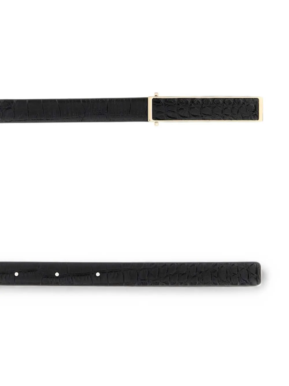 TOM FORD Leren riem met krokodillen-reliëf Zwart