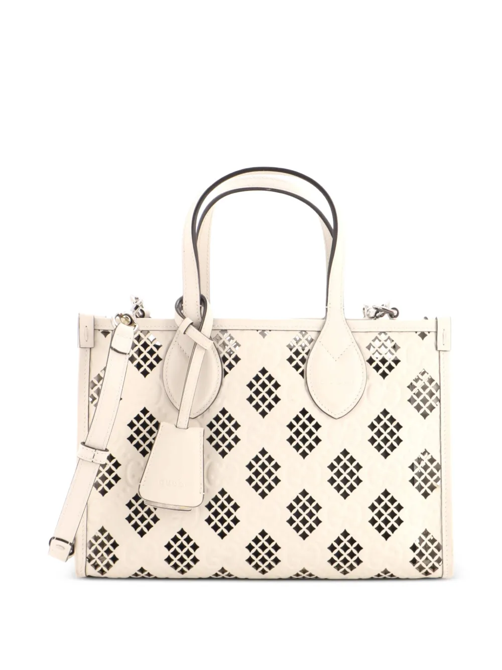 Gucci Pre-Owned Convertible GG Debossed Laser Cut Leather Small tote bag - Neutrals