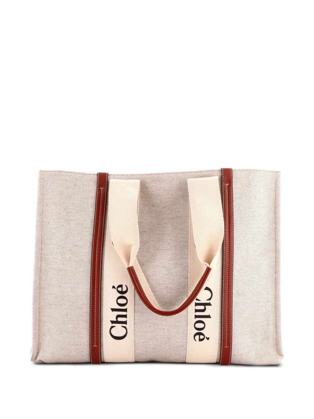 Chloé Pre-Owned Große Woody Canvas-Tote Bag - Nude