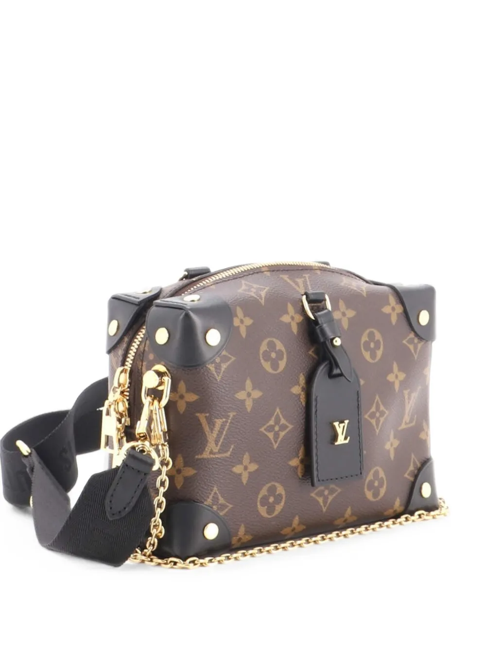 Louis Vuitton Pre-Owned Petite Malle Souple Handbag Monogram Canvas with Leather shoulder bag - Nero
