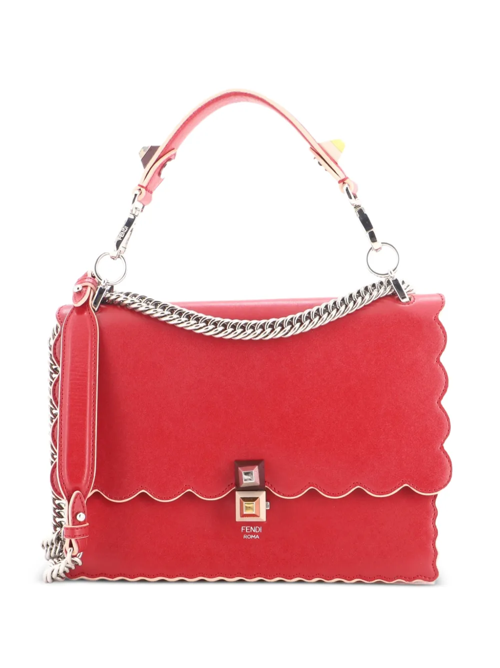 Fendi Pre-Owned Kan I Bag Leather Medium shoulder bag - Rosso