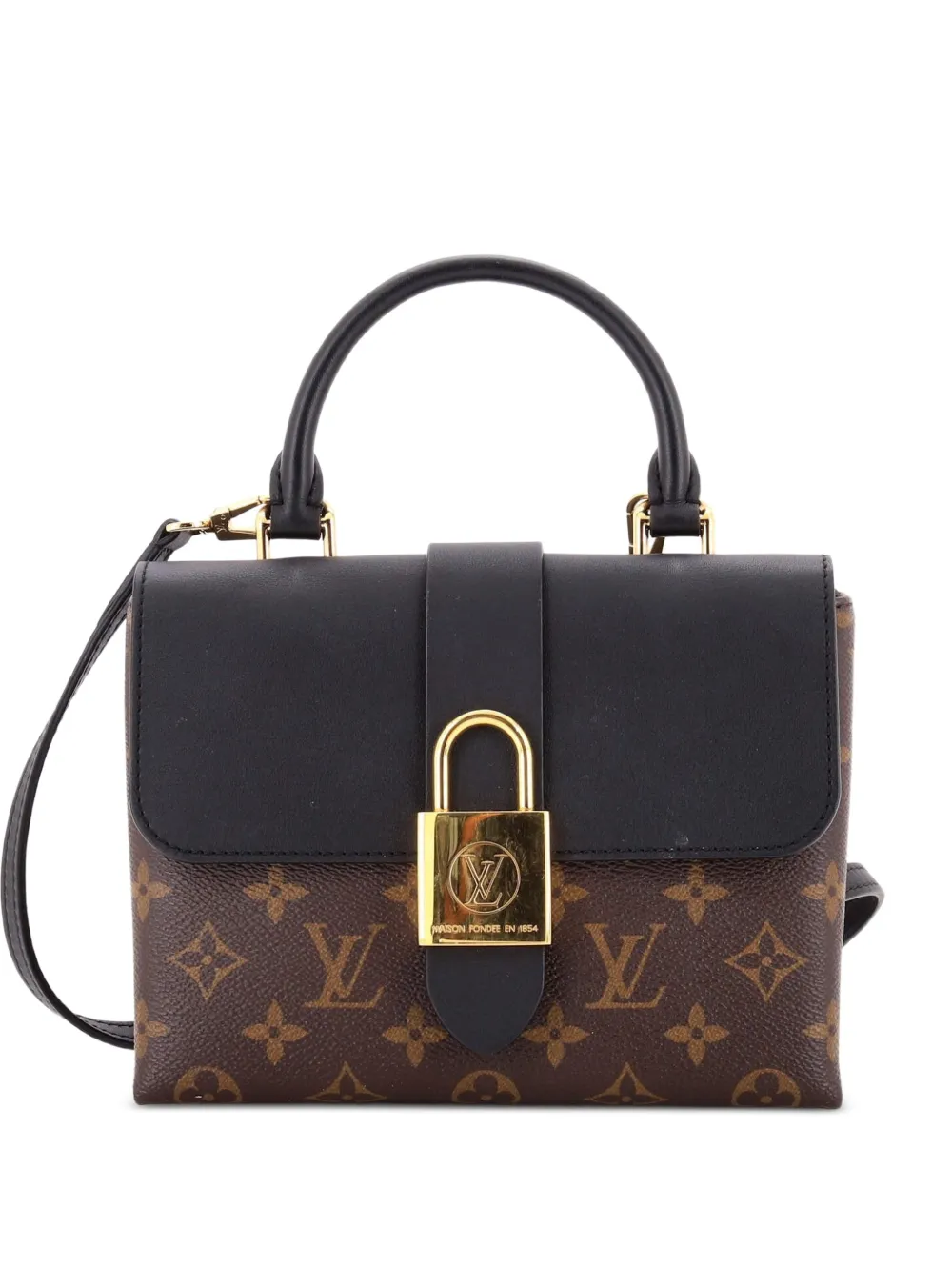 Louis Vuitton Pre-Owned Locky Handbag Monogram Canvas with Leather BB satchel - Black
