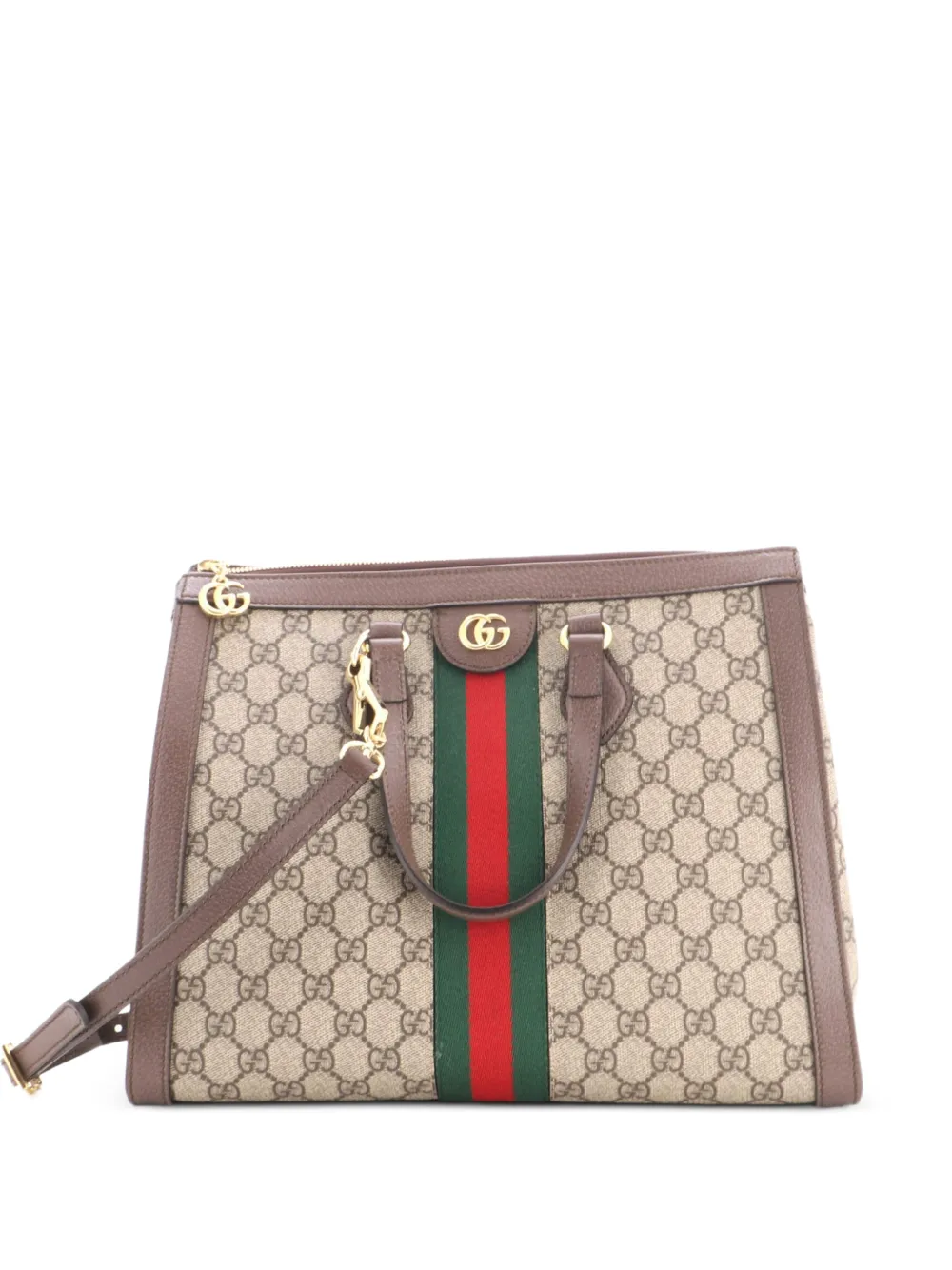 Gucci Pre-Owned sac cabas Ophidia à découpes en toile enduite GG médium - Marron Gucci Pre-Owned sac cabas Ophidia à découpes en toile enduite GG médium - Marron