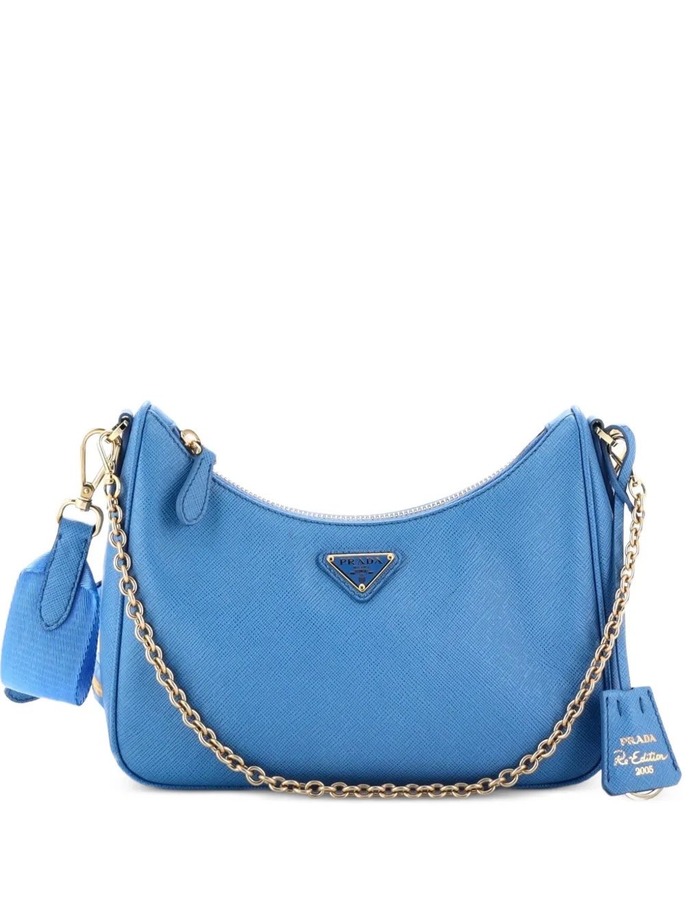 Prada Pre-Owned petit sac à bandoulière Re-Edition 2005 en cuir Saffiano - Bleu Prada Pre-Owned petit sac à bandoulière Re-Edition 2005 en cuir Saffiano - Bleu