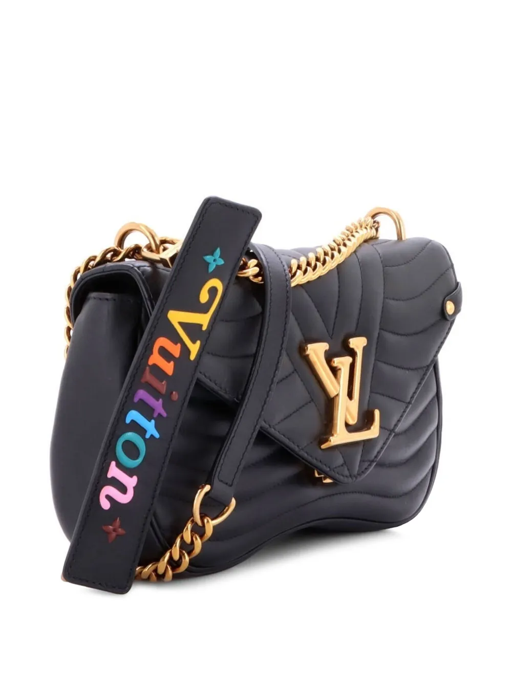 Louis Vuitton Pre-Owned New Wave Chain Bag Quilted Leather MM crossbody bag - Nero