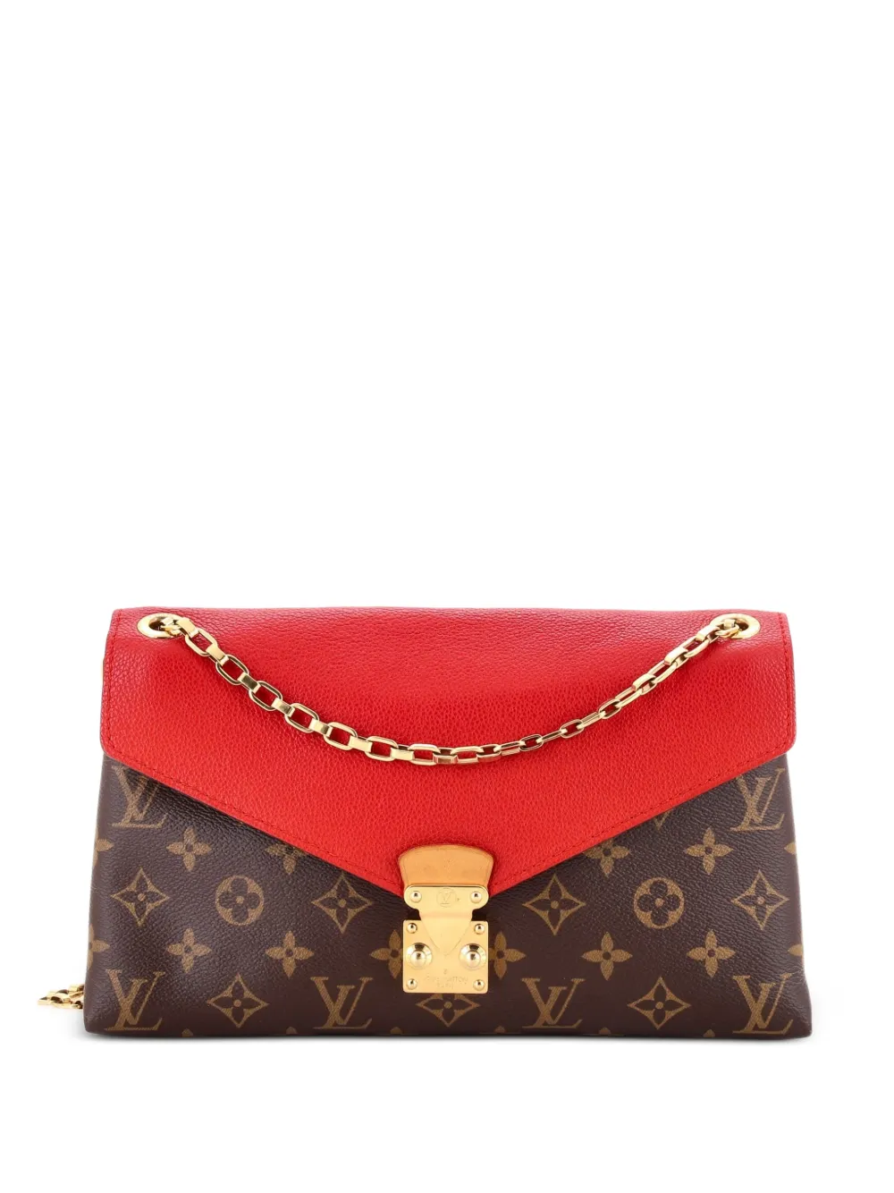 Louis Vuitton Pre-Owned Pallas Chain Monogram Canvas and Calfskin shoulder bag - Red
