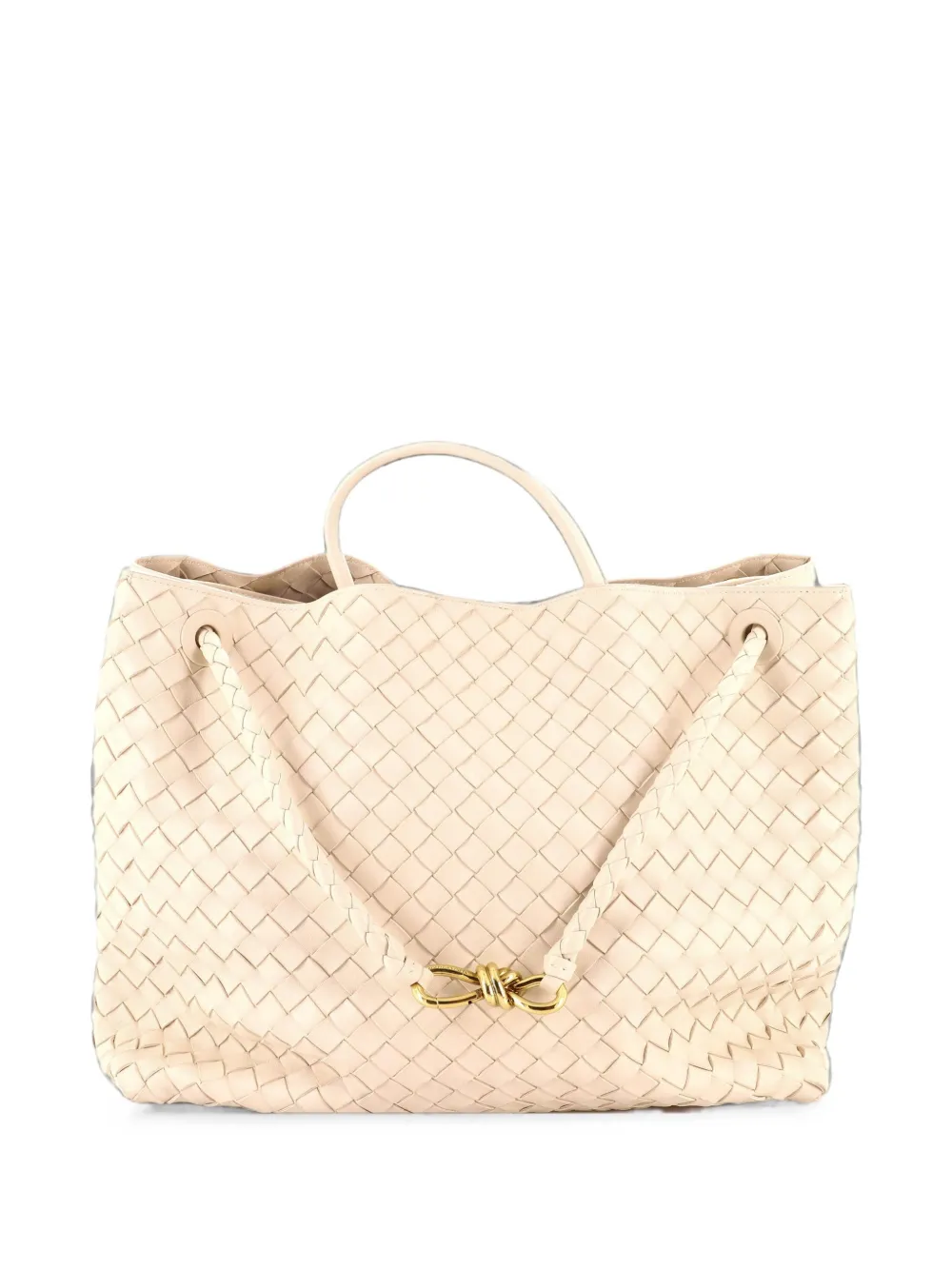 Bottega Veneta Pre-Owned Andiamo Top Handle Bag Intrecciato Nappa Large tote bag - Blanc