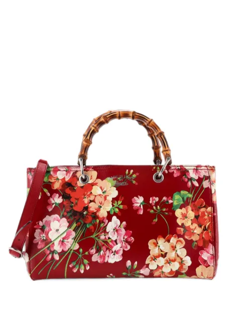 Gucci Pre-Owned Bamboo Shopper Blooms Print Leather Medium tote bag