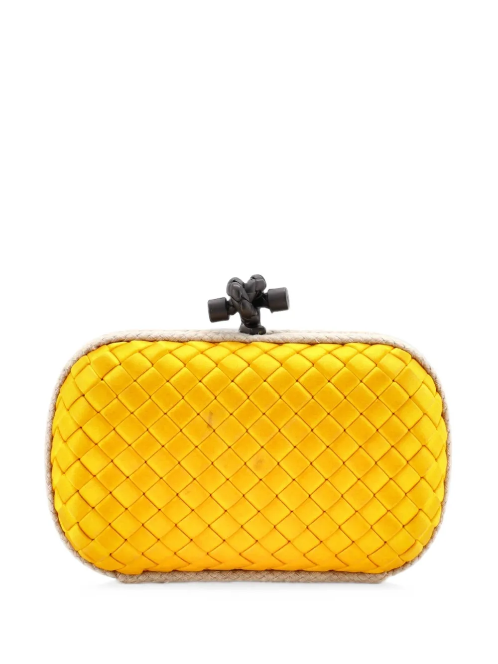 Bottega Veneta Pre-Owned petite pochette Box Knot en satin Intrecciato - Jaune