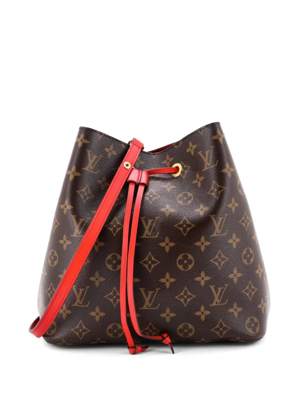Louis Vuitton Pre-Owned NeoNoe Handbag Monogram Canvas with Leather MM bucket bag - Red