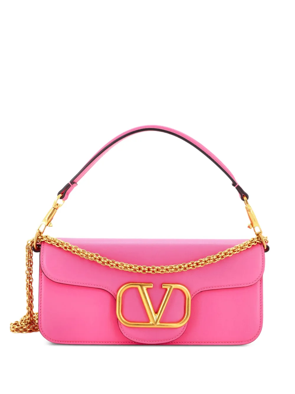 Valentino Garavani Pre-Owned Mittelgroße VLogo Loco Schultertasche mit Klappe - Rosa