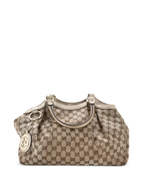 Gucci Pre-Owned Sukey GG 帆布皮质中号手提包