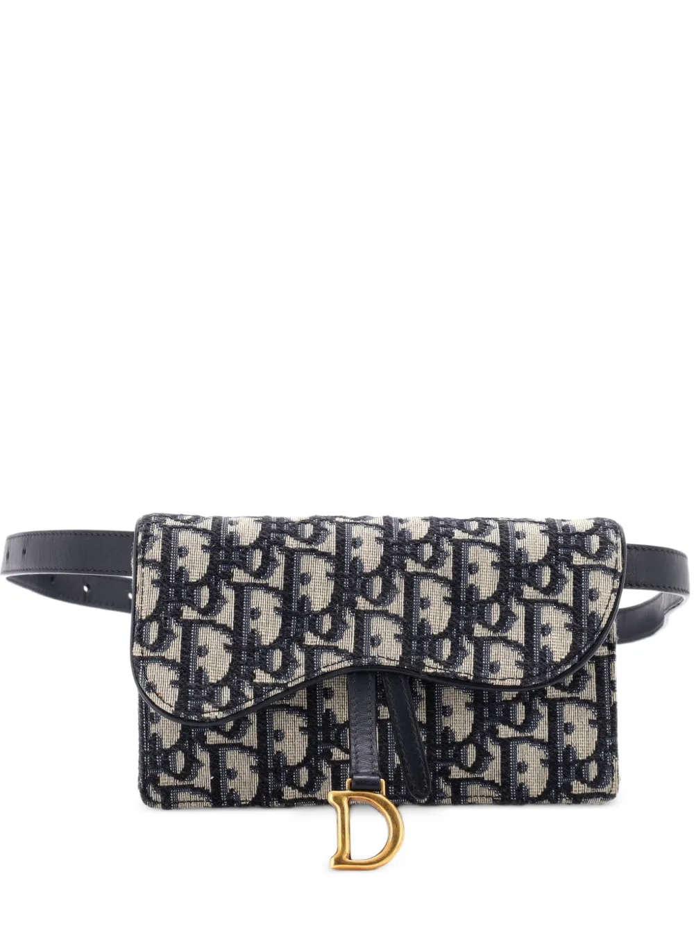 Christian Dior Pre-Owned Saddle Rectangular Oblique Canvas belt bag - Blue