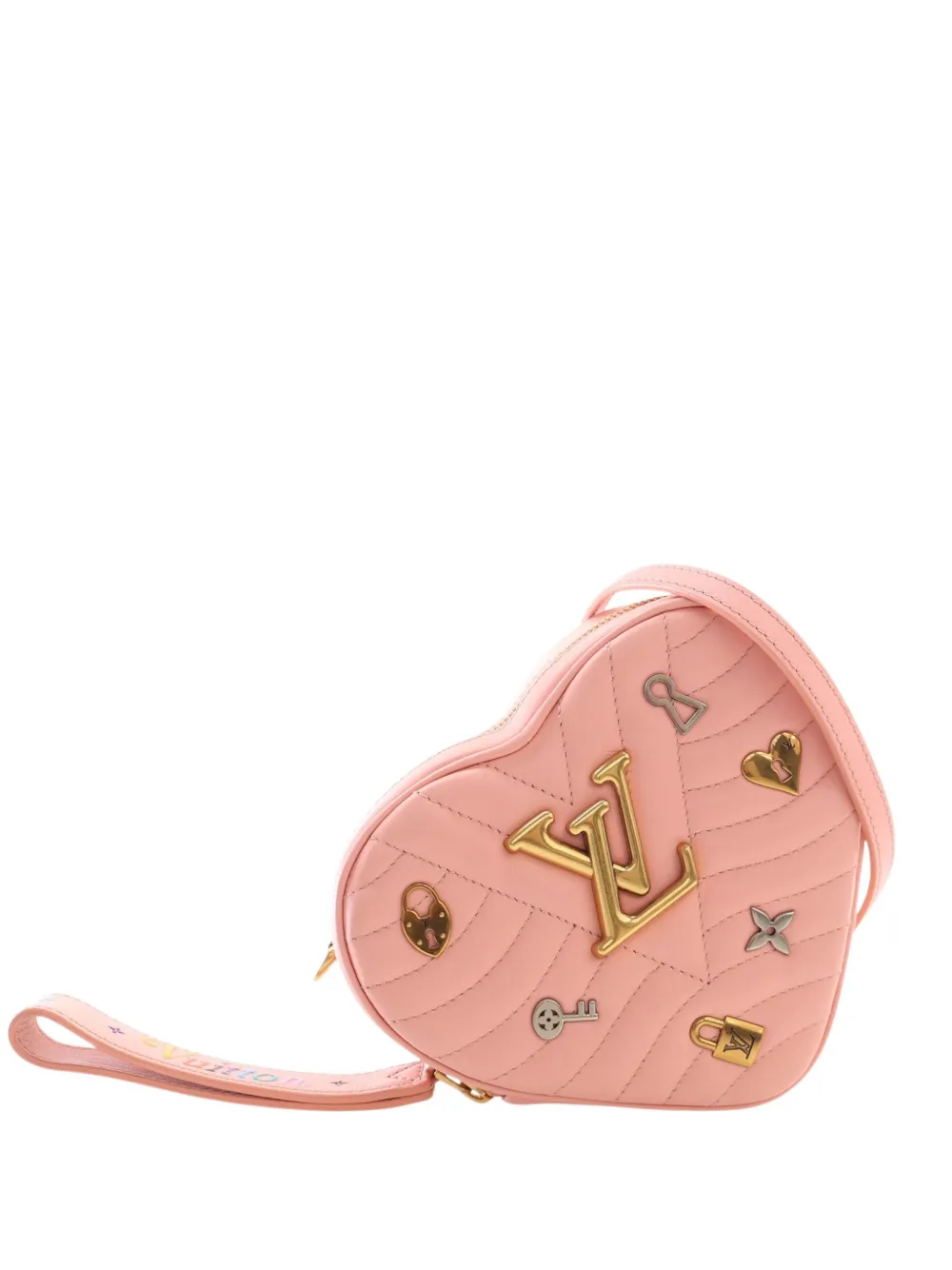 Louis Vuitton Pre-Owned 2021-2026 Calfskin Embellished New Wave Love Lock crossbody bag - Pink