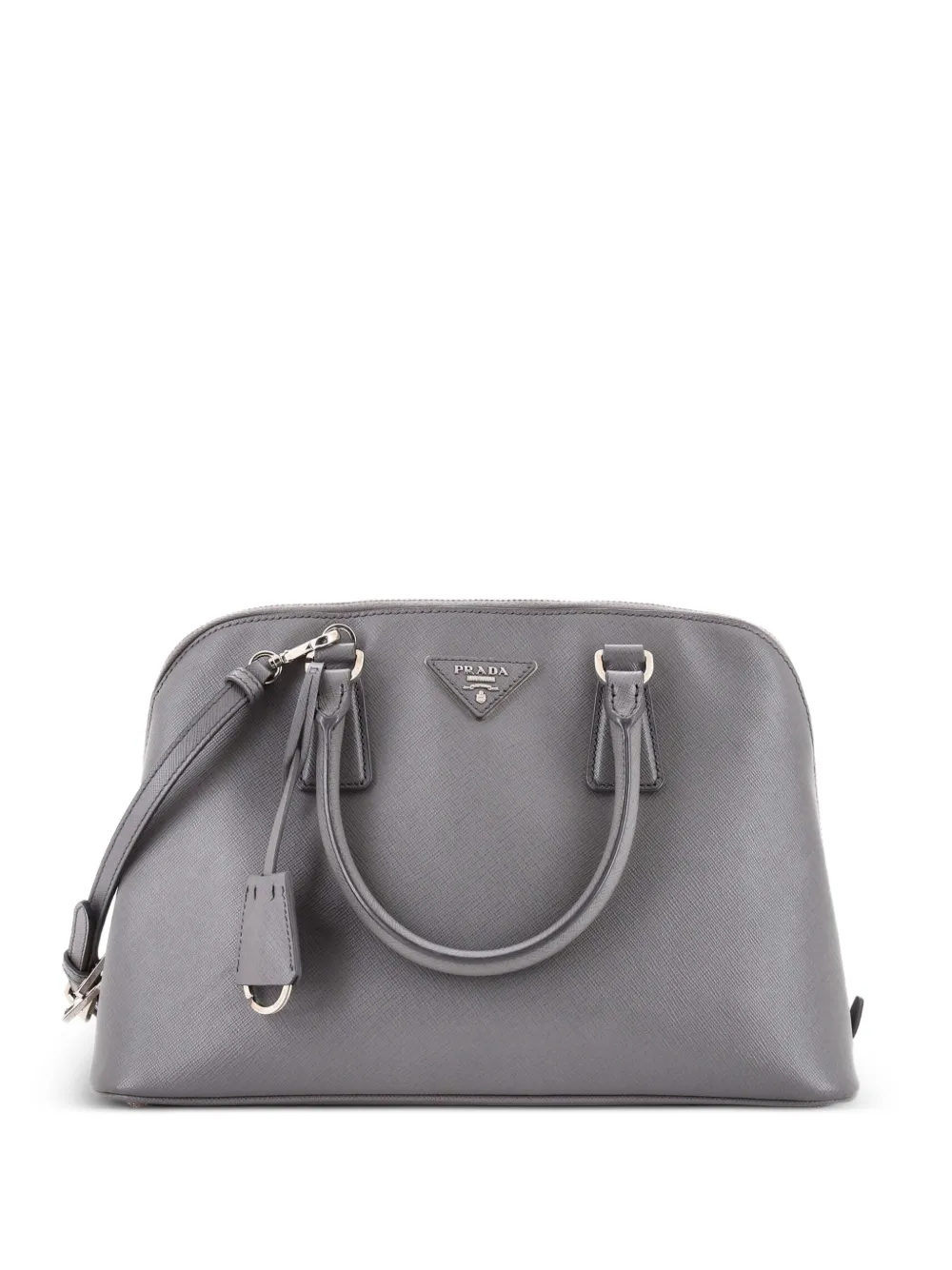 Prada Pre-Owned Mittelgroße Promenade Vernice Satchel-Tasche aus Saffiano-Leder - Grau
