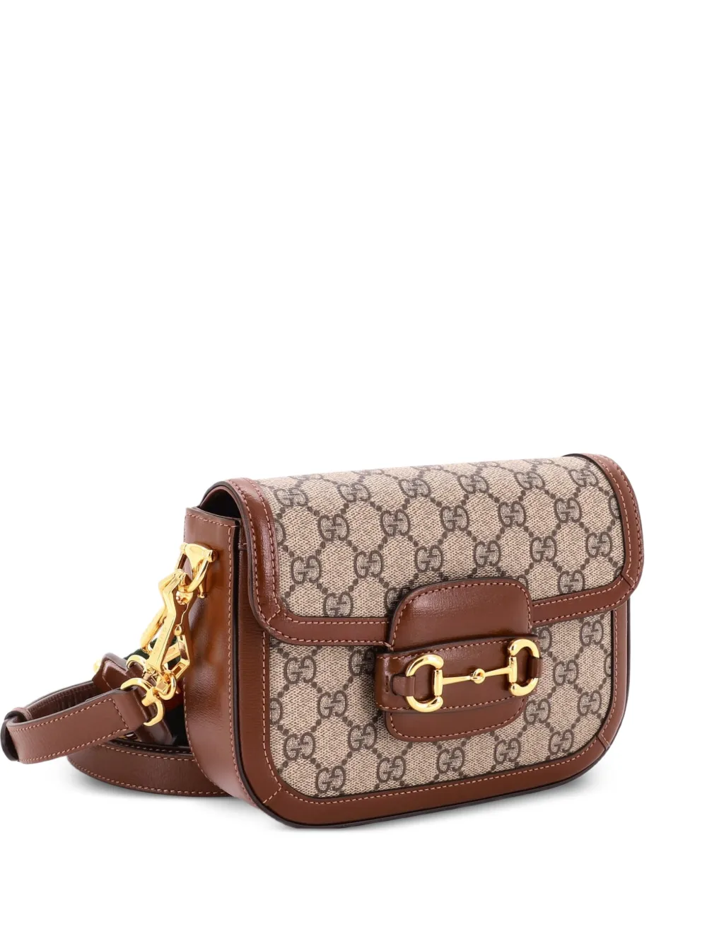 Gucci Pre-Owned Horsebit 1955 Shoulder Bag GG Coated Canvas with Leather Mini crossbody bag - Brown