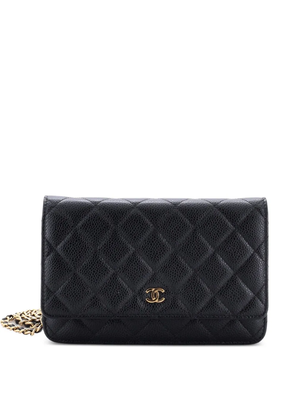 CHANEL Pre-Owned Wallet on Chain Quilted Caviar crossbody bag - Nero