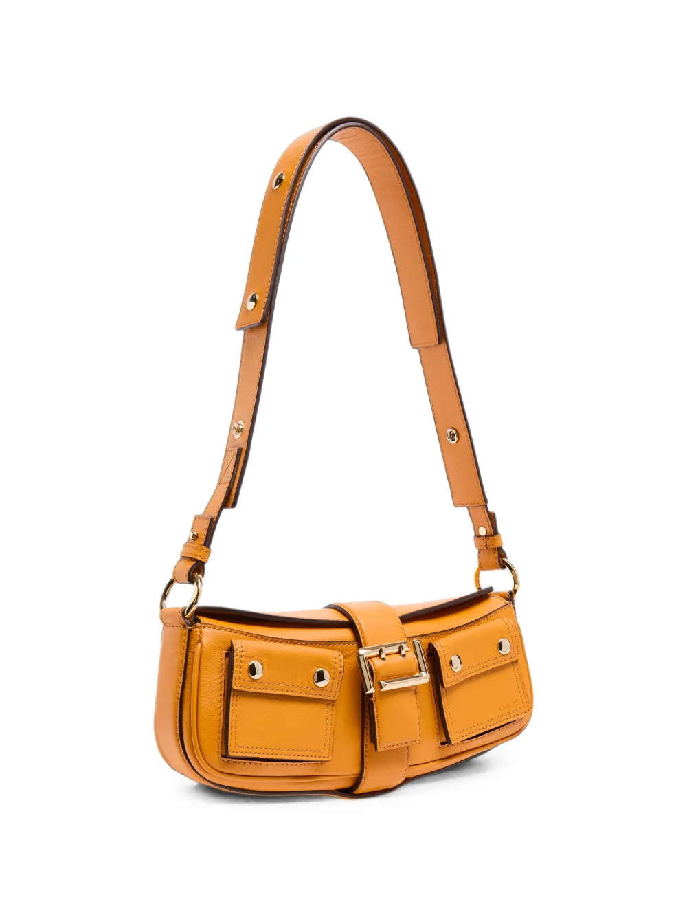 Lancel S leren schoudertas met textuur Oranje