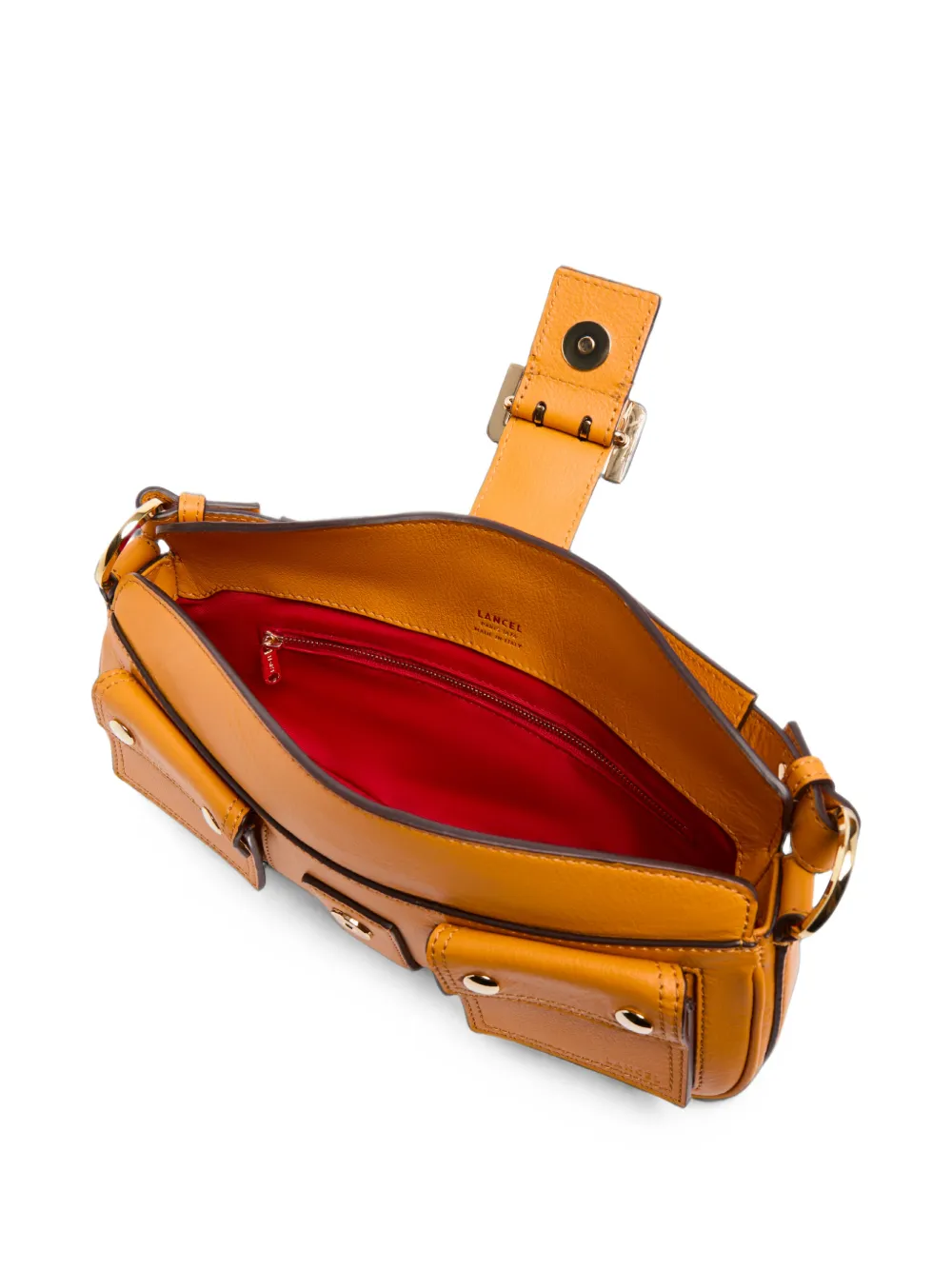 Lancel S leren schoudertas met textuur Oranje