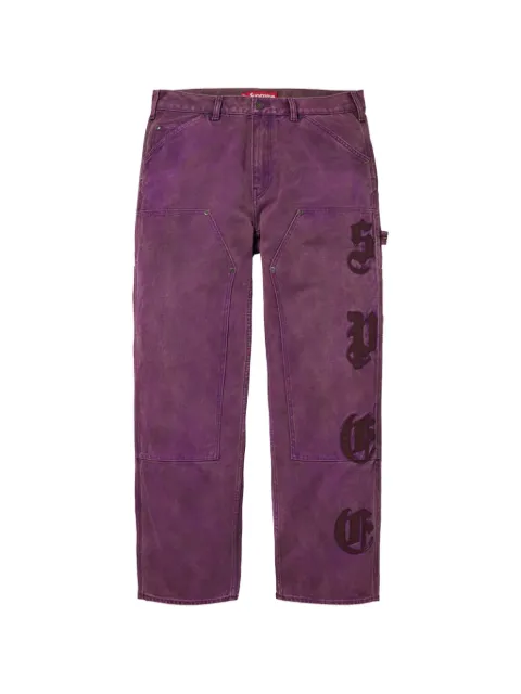 Supreme leather-appliqué painter trousers