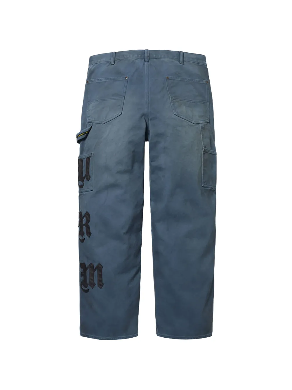 Supreme Broek met leren applicatie en dubbele kniestukken Blauw